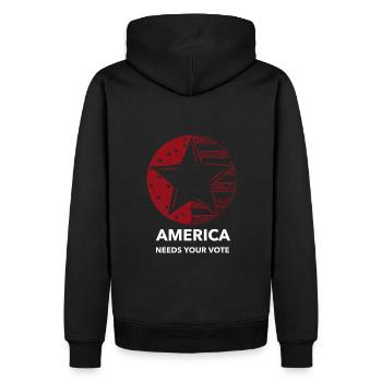 Vote for America - Men’s Premium Organic Hoodie - black - Back - Nico (187cm)