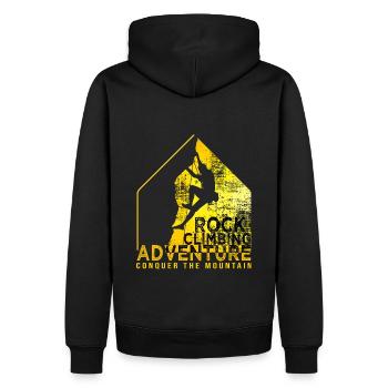 climb escalade sport climbing - Sweat à capuche Premium bio Homme - noir - Dos - Nico (187cm)