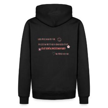 Liebe Person hinter mir... - Männer Premium Bio Hoodie - Schwarz - Hinten - Nico (187cm)