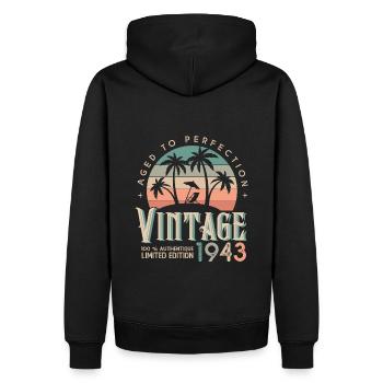 1943 Vintage Geburtstagsgeschenk 1943 - Männer Premium Bio Hoodie - Schwarz - Hinten - Nico (187cm)