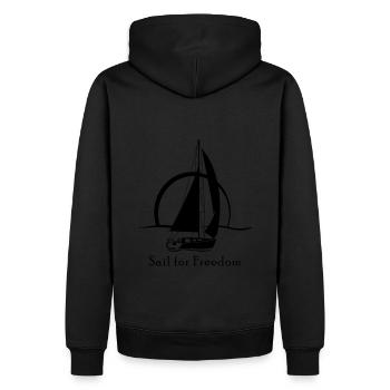 Wind der Freiheit - Männer Premium Bio Hoodie - Schwarz - Hinten - Nico (187cm)