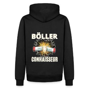 Böller Connaisseur - Männer Premium Bio Hoodie - Schwarz - Hinten - Nico (187cm)