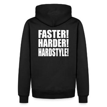Faster Harder Hardstyle - Sweat à capuche Premium bio Homme - noir - Dos - Nico (187cm)