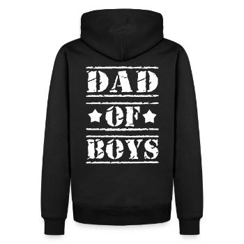 Vater Sohn Söhne Papa Dad of Boys Vatertag - Männer Premium Bio Hoodie - Schwarz - Hinten - Nico (187cm)