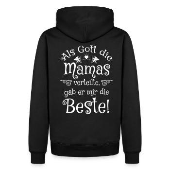Mama die Beste - Männer Premium Bio Hoodie - Schwarz - Hinten - Nico (187cm)