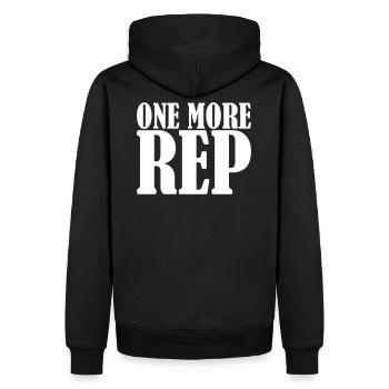 One More Rep - Sweat à capuche Premium bio Homme - noir - Dos - Nico (187cm)