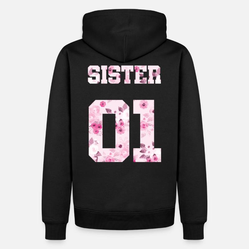 Sister 01 rose print - Sweat à capuche Premium bio Homme - noir