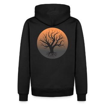 Lebensbaum Weisheit Heilung Wissen Mythos - Männer Premium Bio Hoodie - Schwarz - Hinten - Nico (187cm)