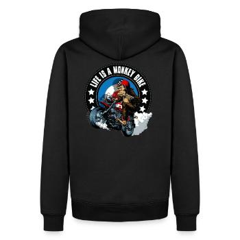 Monkey bike - Men’s Premium Organic Hoodie - black - Back - Nico (187cm)