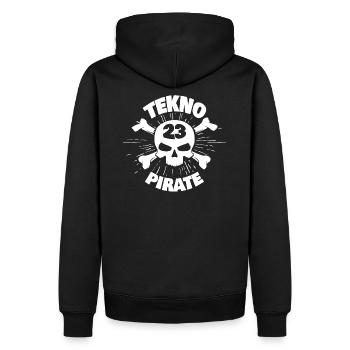 Tekno Pirate 23 - Sweat à capuche Premium bio Homme - noir - Dos - Nico (187cm)