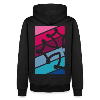Croix Occitane multicolore - Sweat à capuche Premium bio Homme - noir - Dos - Nico (187cm)