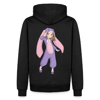 Mangas - Sweat à capuche Premium bio Homme - noir - Dos - Nico (187cm)