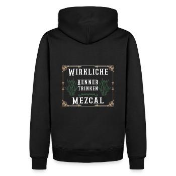 Mezcal für Kenner und Genießer - Spruch - Männer Premium Bio Hoodie - Schwarz - Hinten - Nico (187cm)