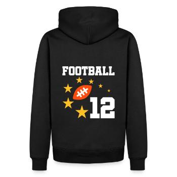Football 12 (Football, Sterne) - Männer Premium Bio Hoodie - Schwarz - Hinten - Nico (187cm)