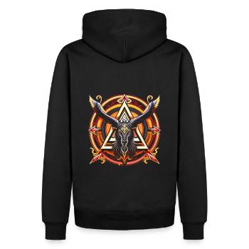 Baphomet - Luzifer - Teufel - Satan - 666 - Männer Premium Bio Hoodie - Schwarz - Hinten - Nico (187cm)