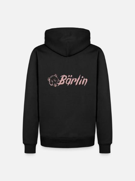 Berlin mit Bär...Bärlin - Männer Premium Bio Hoodie - Schwarz