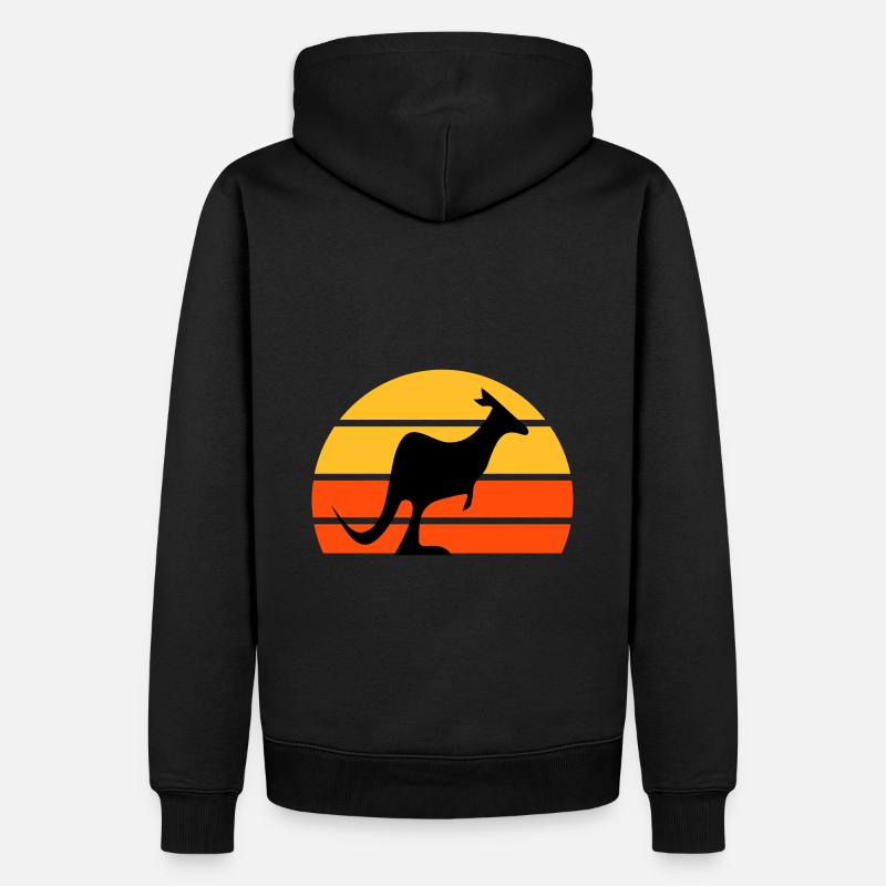 Kangourou devant un demi-soleil - Sweat à capuche Premium bio Homme - noir