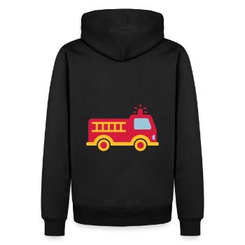 Camion de pompiers avec échelle - Sweat à capuche Premium bio Homme - noir - Dos - Nico (187cm)