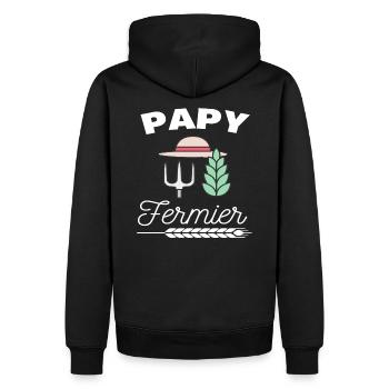 T shirt papy fermier fierté papy cadeau papy. - Sweat à capuche Premium bio Homme - noir - Dos - Nico (187cm)