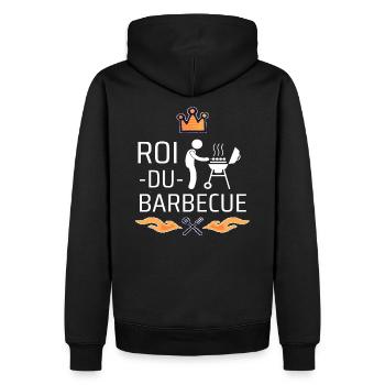 T shirt barbecue roi du barbecue humour cadeau. - Sweat à capuche Premium bio Homme - noir - Dos - Nico (187cm)
