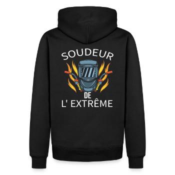 Soudeur de l extrême humour soudure cadeau soudeur - Sweat à capuche Premium bio Homme - noir - Dos - Nico (187cm)