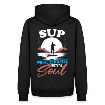 Stand Up Paddleboarding Wassersport Rennen Sup Pop - Männer Premium Bio Hoodie - Schwarz - Hinten - Nico (187cm)