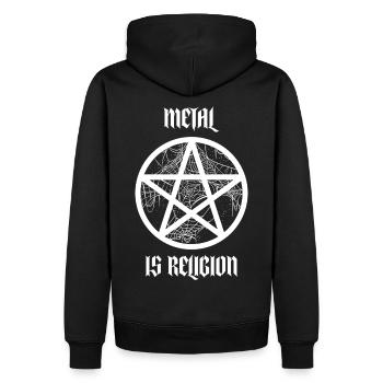Heavy Metal Disant Pentagramme Satan - Sweat à capuche Premium bio Homme - noir - Dos - Nico (187cm)