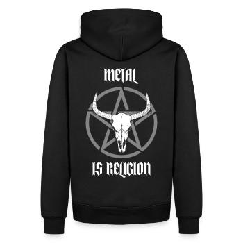 Death Metal Pentagram Satan - Sweat à capuche Premium bio Homme - noir - Dos - Nico (187cm)