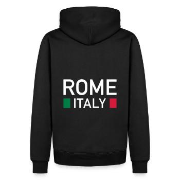 Rome, Italy (zwei Vierecke) - Männer Premium Bio Hoodie - Schwarz - Hinten - Nico (187cm)