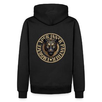 Embrassez la panthère qui sommeille en vous - Sweat à capuche Premium bio Homme - noir - Dos - Nico (187cm)