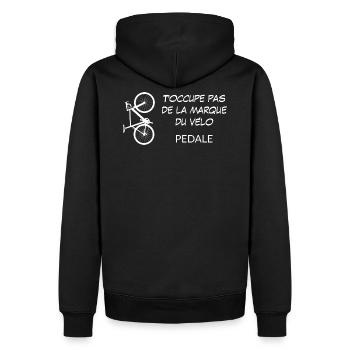 T' occupe pas de la marque du vélo pédale - Sweat à capuche Premium bio Homme - noir - Dos - Nico (187cm)