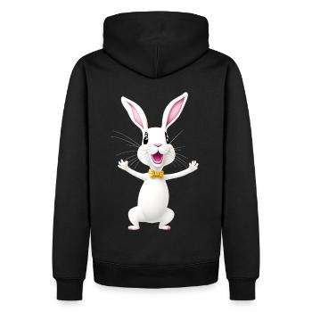 Lustiger Osterhase - Männer Premium Bio Hoodie - Schwarz - Hinten - Nico (187cm)