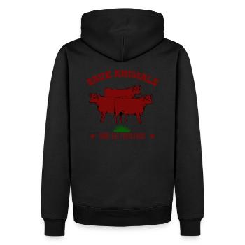 Save Animals food - Men’s Premium Organic Hoodie - black - Back - Nico (187cm)