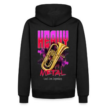 Euphonium Blasmusik Heavy Metal Humor - Männer Premium Bio Hoodie - Schwarz - Hinten - Nico (187cm)