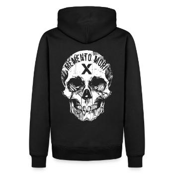 Memento Mori Skull - Men’s Premium Organic Hoodie - black - Back - Nico (187cm)