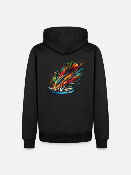 Darts Splash - Männer Premium Bio Hoodie - Schwarz