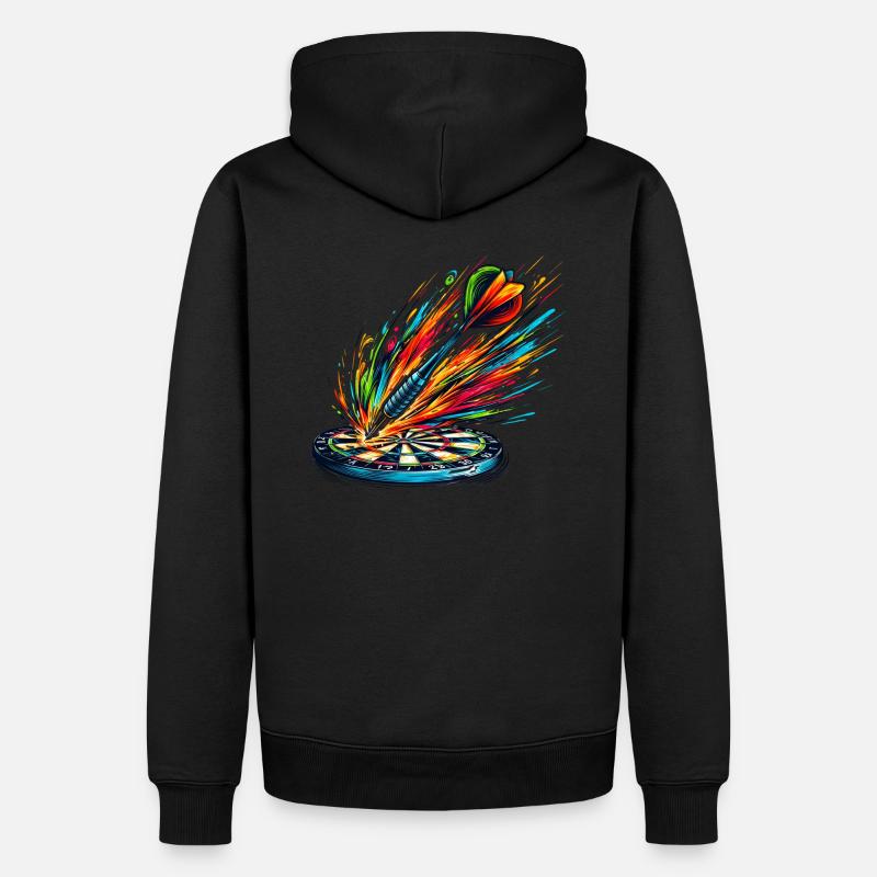 Darts Splash - Männer Premium Bio Hoodie - Schwarz