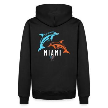 Miami - Sweat à capuche Premium bio Homme - noir - Dos - Nico (187cm)