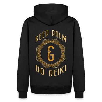 Reiki Praktizierende & Reiki Master - Männer Premium Bio Hoodie - Schwarz - Hinten - Nico (187cm)