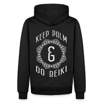 Reiki Praktizierende & Reiki Master - Männer Premium Bio Hoodie - Schwarz - Hinten - Nico (187cm)