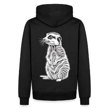 Les Gardiens de la Savane : le suricate en action - Sweat à capuche Premium bio Homme - noir - Dos - Nico (187cm)