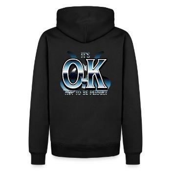 c’est OK de ne pas être parfait Métal - Sweat à capuche Premium bio Homme - noir - Dos - Nico (187cm)
