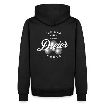 Boule Dreier - Männer Premium Bio Hoodie - Schwarz - Hinten - Nico (187cm)