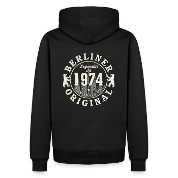 50. Geburtstag 2024 Berliner Original Geschenk - Männer Premium Bio Hoodie - Schwarz - Hinten - Nico (187cm)