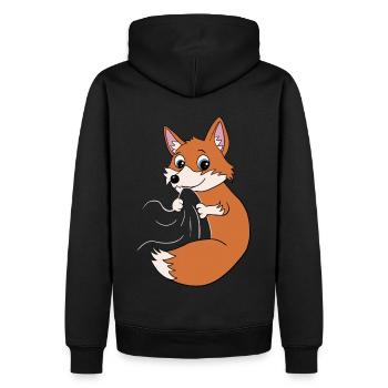 Süßer Fuchs Kinder - Männer Premium Bio Hoodie - Schwarz - Hinten - Nico (187cm)