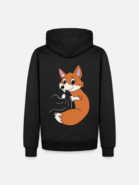 Dolce Fox Bambini - Felpa con cappuccio ecologica premium da uomo - nero
