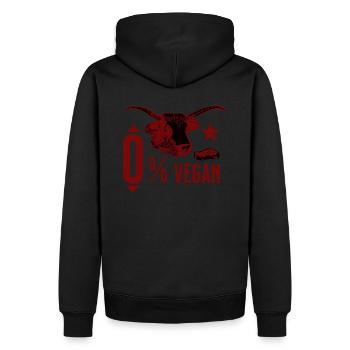 0% vegan steak - Men’s Premium Organic Hoodie - black - Back - Nico (187cm)