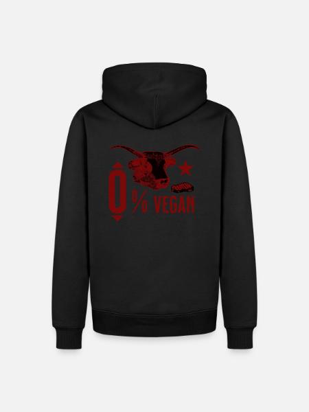 0% vegan Steak - Männer Premium Bio Hoodie - Schwarz