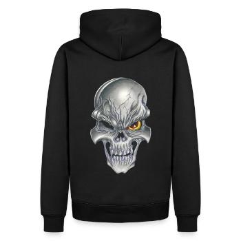 tête de mort hardcore crâne - Sweat à capuche Premium bio Homme - noir - Dos - Nico (187cm)