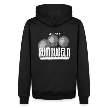 Boule...ich mag RUMKUGELN - Männer Premium Bio Hoodie - Schwarz - Hinten - Nico (187cm)